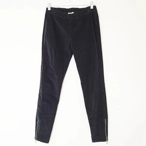New Joie Mikael Black Fine-Wale Stretch Corduroy Leggings M